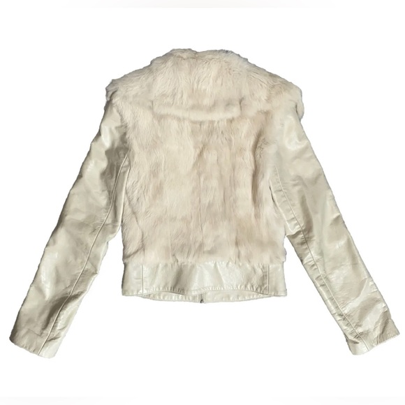 SOLD❣️MACKAGE JACKET Leather & Fur Ivory White - Picture 7 of 14